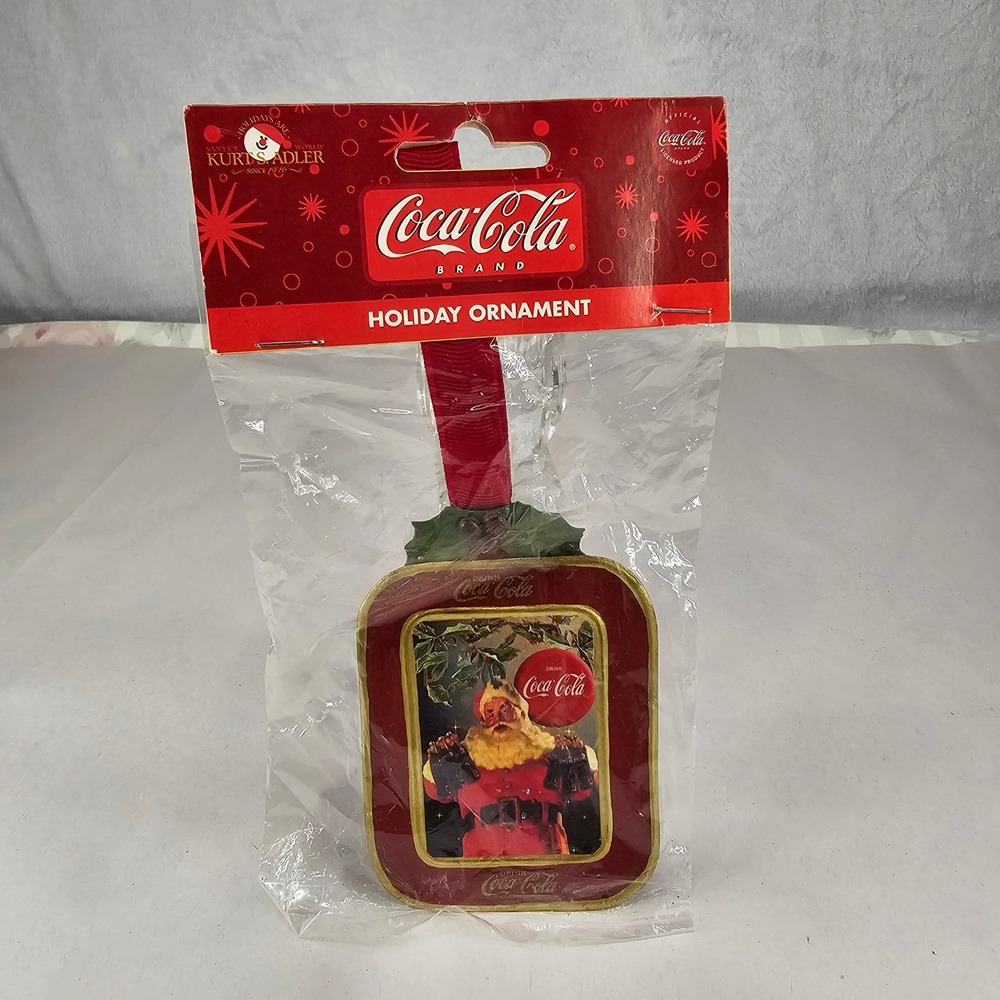 Kurt Adler Coca Cola Holiday Ornament Santa w/ Cokes‎ 2006 NWT